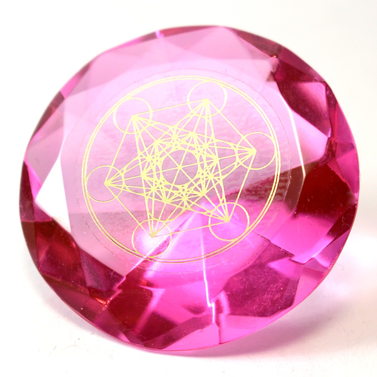 Tachyonen Glas Diamant Metatron rosa 45 Energie Heilige Geometrie Chamuel