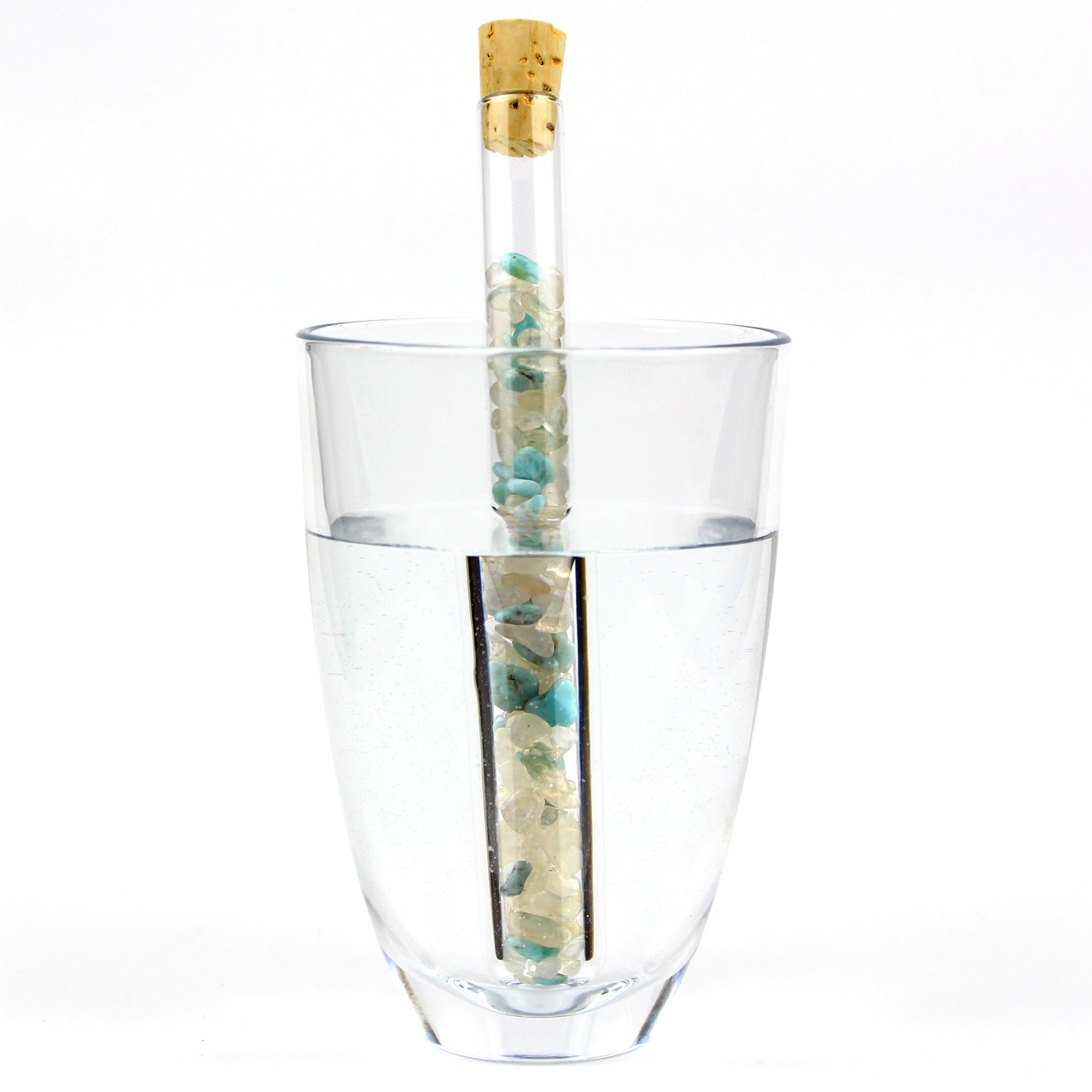 Aqua Lapis® Edelsteinstab Premium Atlantis Larimar, Bergkristall Edelsteinwasser herstellen