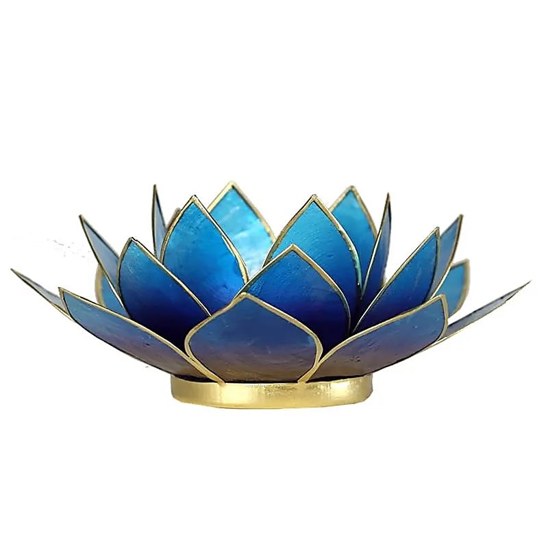 Chakra Lotus Licht, Capiz Teelicht violett - hell blau