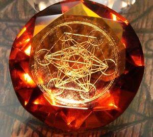 Tachyonen Glas Diamant Metatron rot 45 Energie Heilige Geometrie 1. Chakra