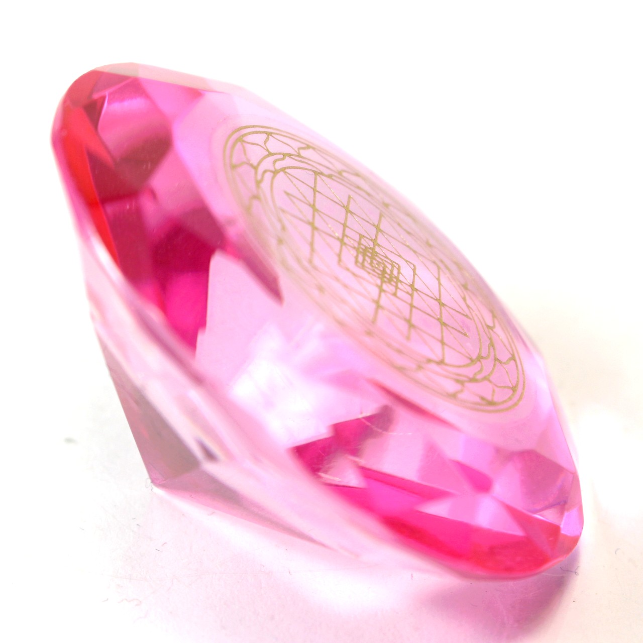 Tachyonen Glas Diamant Sri Yantra rosa 45 Energie Heilige Geometrie Chamuel