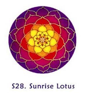 FENG SHUI Fensterbild Sonnenuntergang-Lotus Energie