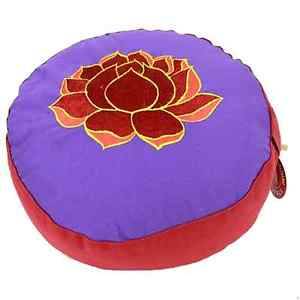 Meditationskissen Lotus violett / rot XL Yogakissen Buchweizenfüllung – Yoga Sitzkissen