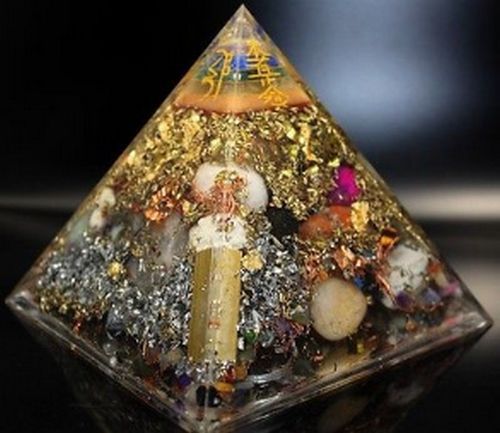 Orpanit® Orgonit 7 Chakra „Reiki“ Usui Edelstein Pyramide XL