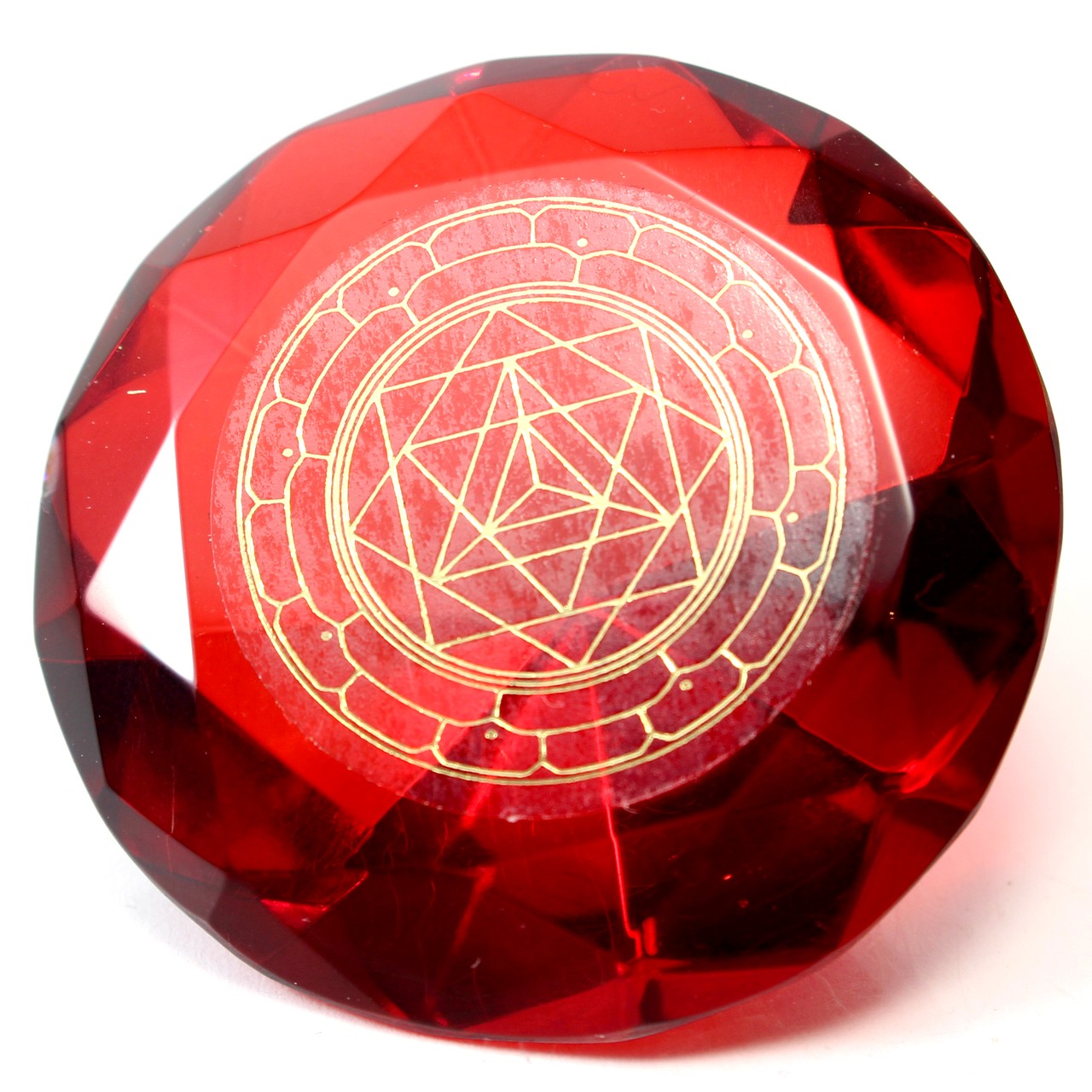 Tachyonen Glas Diamant  Merkaba rot 45 Energie 1. Chakra Erzengel Uriel