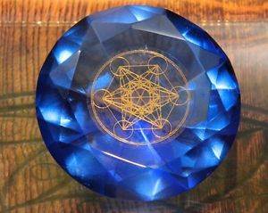 Tachyonen Glas Diamant  Metatron blau 45 Energie Heilige Geometrie Michael 6. Chakra