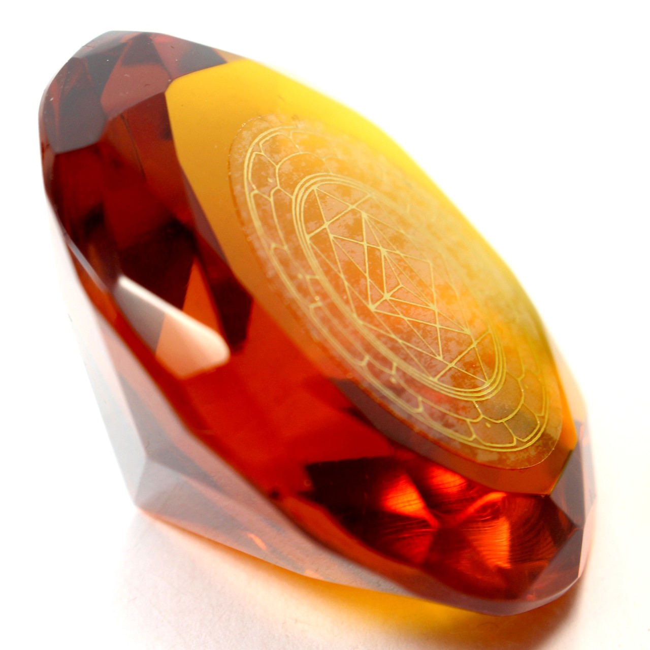 Tachyonen Glas Diamant Merkaba orange 45 Energie Heilige Geometrie Erzengel Metatron 2. Chakra