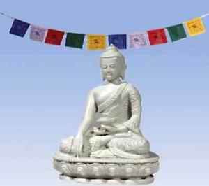 Meditation Buddha Shakyamuni weiß 14 cm