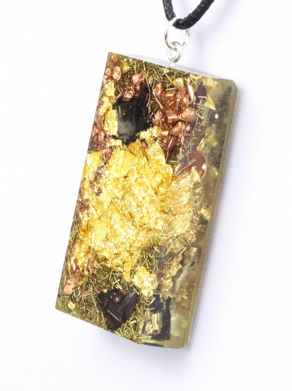 Orpanit® Orgonit Manifestation Amulett „Schungitus“ Gold - Edelschungit