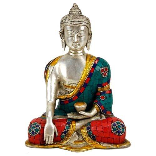 Buddha Shakyamuni mit Mosaikdekoration 20 cm Edel