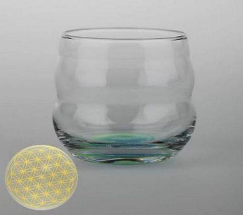 Blume des Lebens TC Vitalwasser-Trinkglas Mythos mit BdL in Gold 250 ml