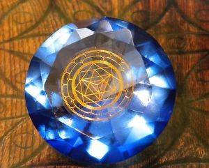 Tachyonen Glas Diamant Merkaba blau 45 Energie Heilige Geometrie Michael 6. Chakra